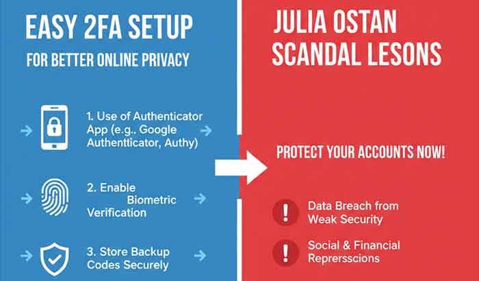Infographic Easy 2FA Setup for Better Online Privacy – Julia Ostan Scandal Lessons.