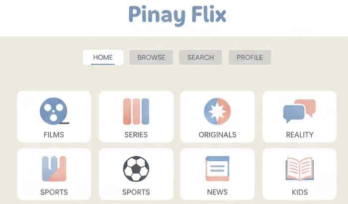 PinayFlix homepage with category